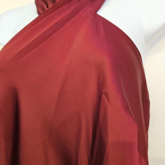 Lovely Cabernet Halter with Ties Satin Gown Size L NWT Holiday Party Event - Picture 3 of 8